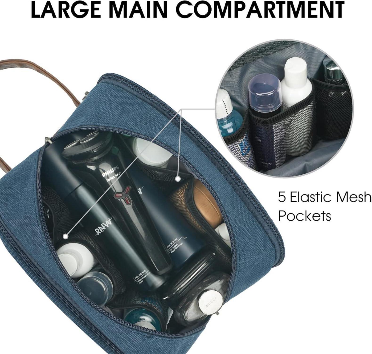 Kulturtasche Herren Reise-Dopp-Kit Canvas Blau