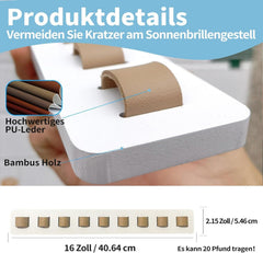 Brillenhalter Organizer Holz Sonnenbrillen Wand Aufbewahrung White