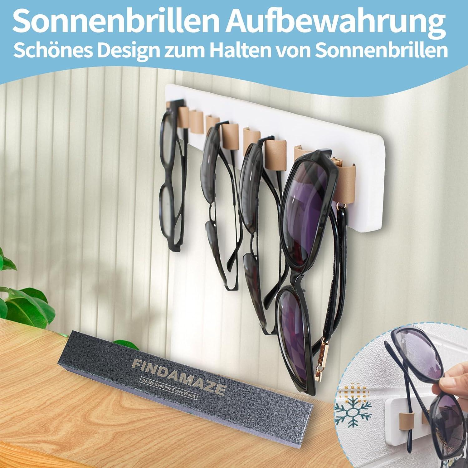 Brillenhalter Wand Sonnenbrillen Organizer Holz Aufbewahrung – LuxusKollektion