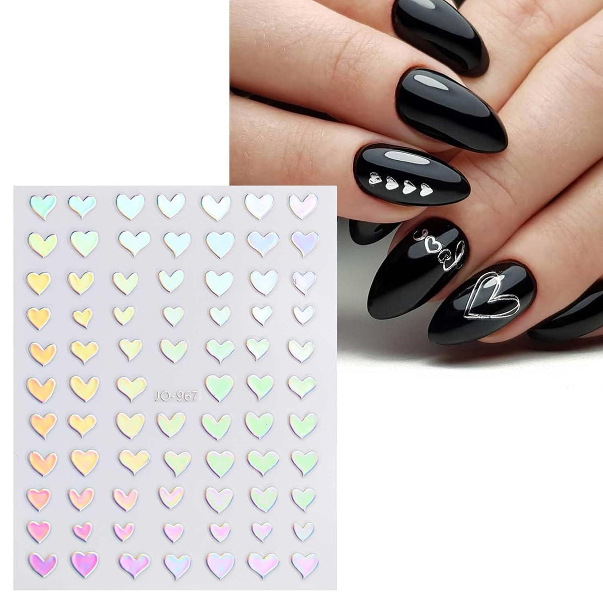 Aurora Nagelsticker – 12 Blatt Holografische Nail Art Aufkleber