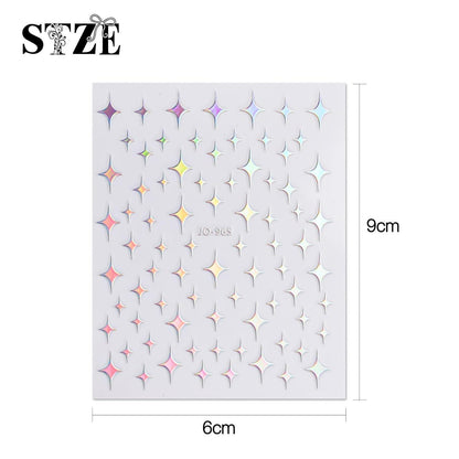 Aurora Nagelsticker – 12 Blatt Holografische Nail Art Aufkleber