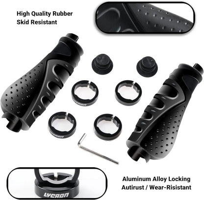 Fahrrad Lenker Griffe Ergonomisch Rutschfest Gummi mit Aluminium Lock