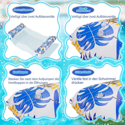 WEARXI 4-in-1 Wasserhängematte Pool Spielzeug Set Blau
