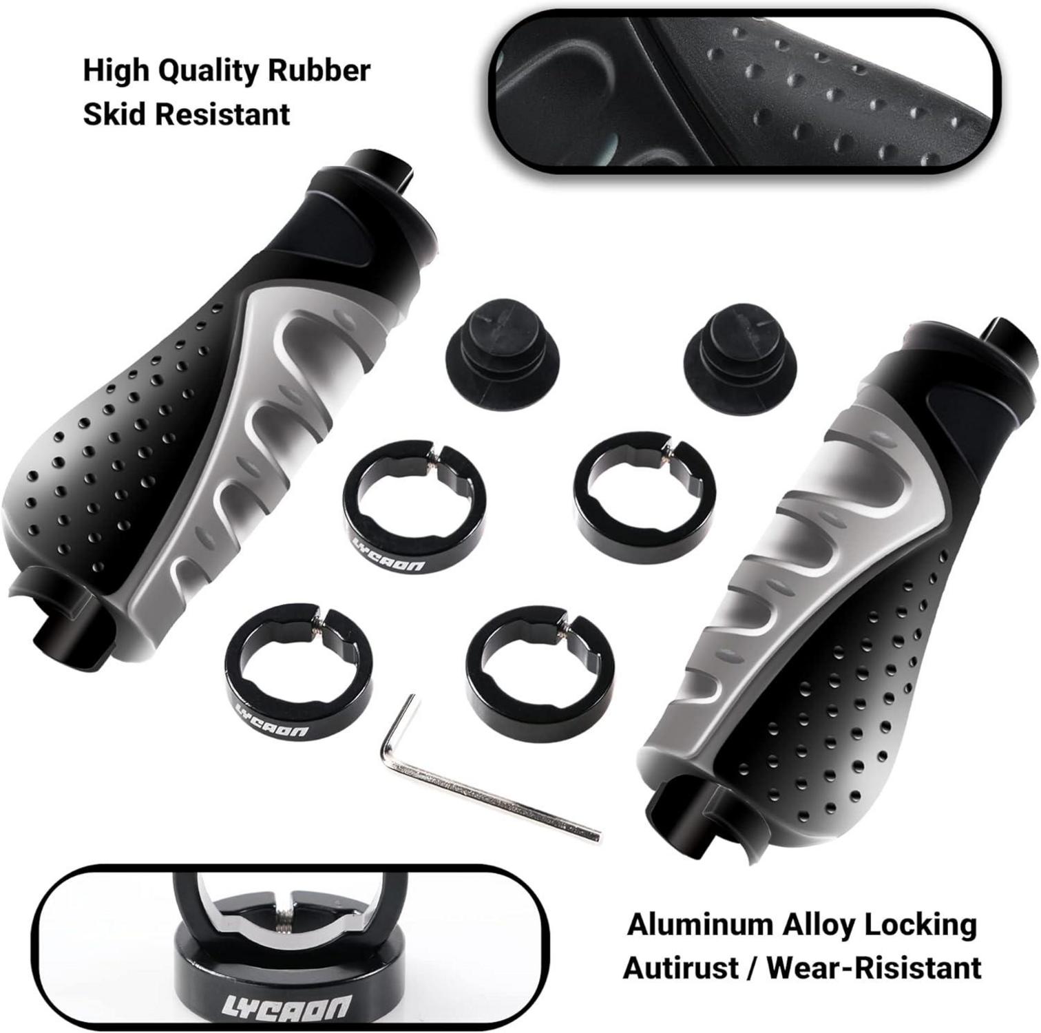 Fahrrad Lenker Griffe Ergonomisch Rutschfeste Gummi MTB BMX Aluminium Lock