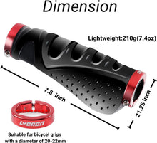 LYCAON Bike Lenker Griffe Fahrrad Gummi Aluminium Lock Rot