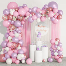 Luftballon Girlande Rosa Lila Weiß Metallic Gold 130 Ballons