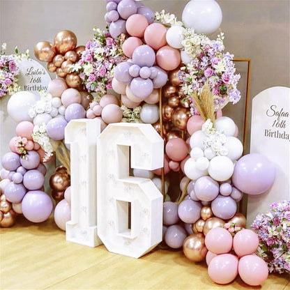 Luftballon Girlande Rosa Lila Weiß 130 Stück Metallic Goldråße