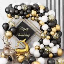 Schwarz Gold Luftballon Girlande Set 120-tlg. für Partydekoration