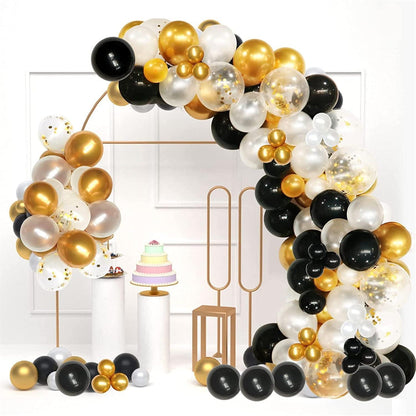 Schwarze Gold Luftballon Girlande Set 120 Stück für Geburtstag Baby Shower Hochzeit