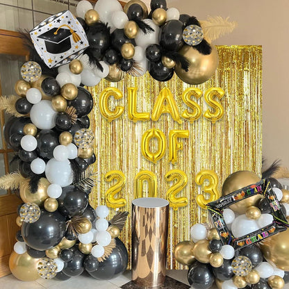 Luftballon Girlande Schwarz Gold 120er Set - Party Deko Baby Shower Hochzeit