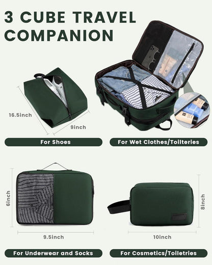 Handgepäck Rucksack 17,3 Zoll Business Dunkelgrün Weekender