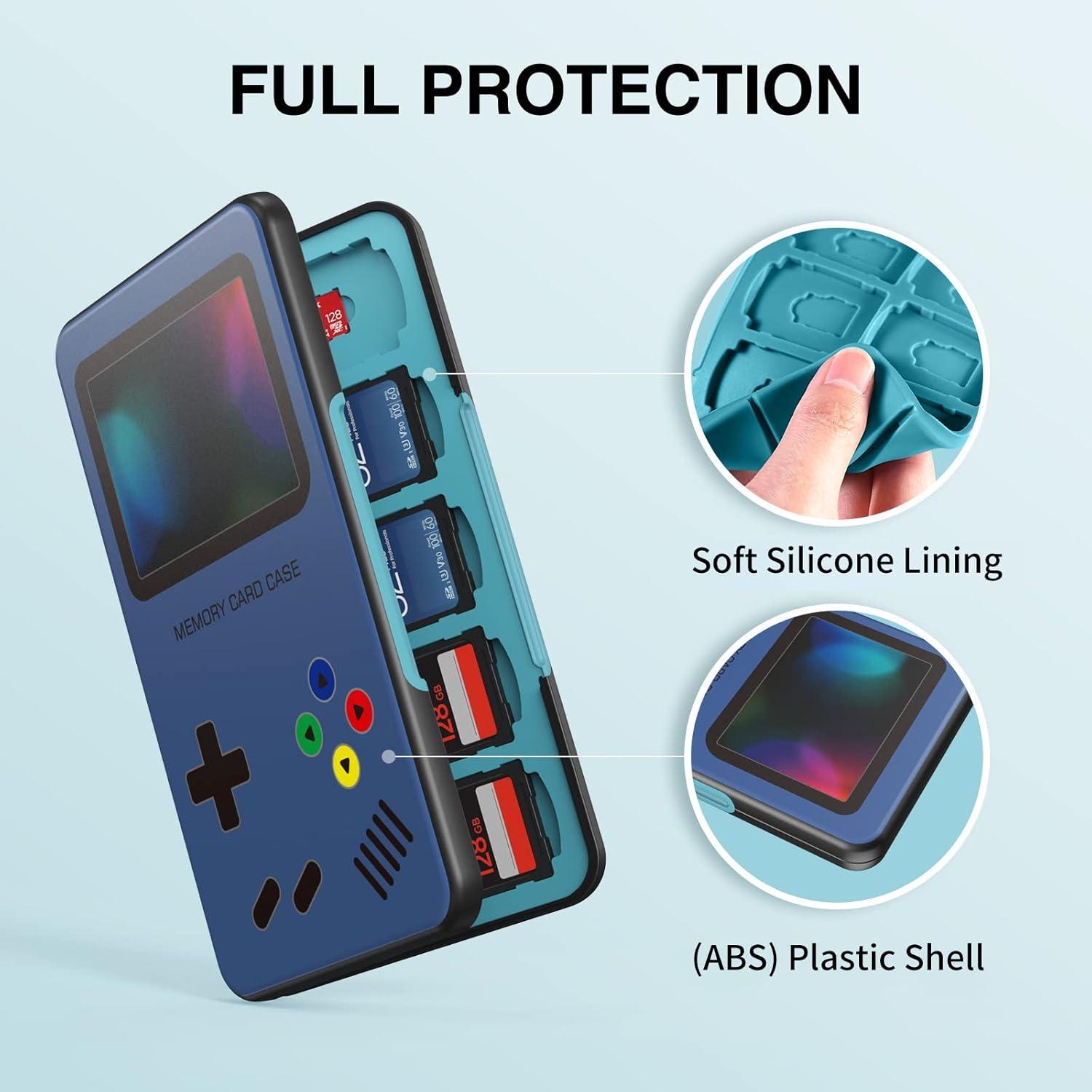 HEIYING Speicherkarten Etui für SD Micro SD Karten 40 Karten Aufbewahrung Blau
