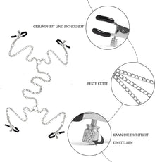 Hochwertige Edelstahl Nippelklemmen mit Kette und