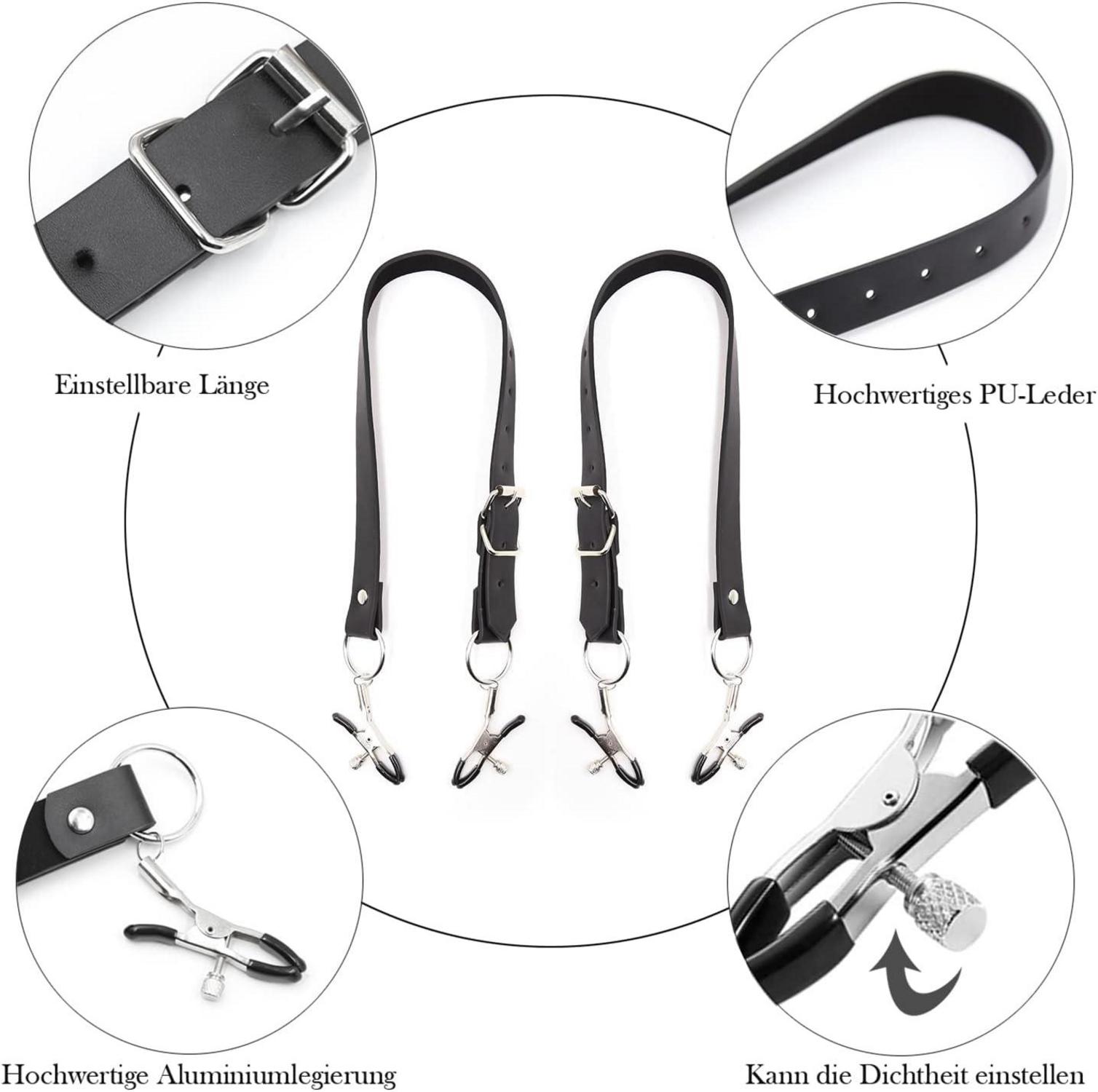 Edelstahl Nippelklemmen Set mit Kette und Schamlippen Klemmen