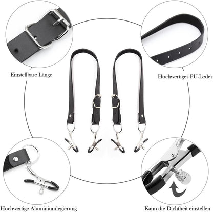 Edelstahl Nippelklemmen Set mit Kette und Schamlippen Klemmen