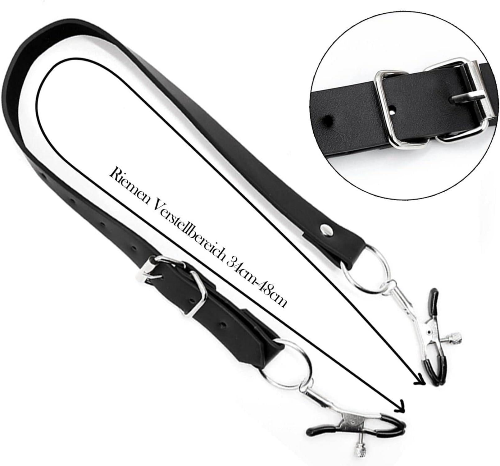 Edelstahl Nippelklemmen Brustwarzen Klitoris Clip Set mit Kette - 4er SM Bondage