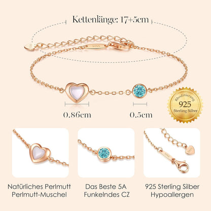 Infinity Armband Damen Silber 925 Zirkonia Rosegold Verstellbar Valentinstag