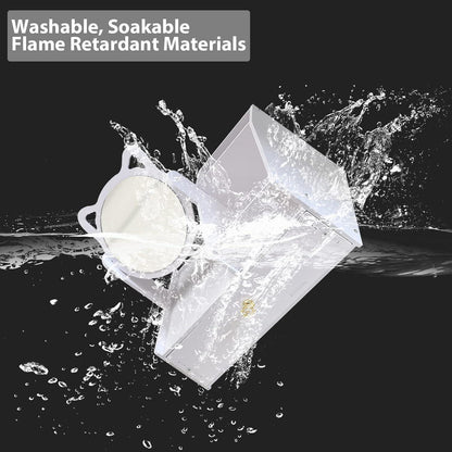 Schminktisch Organizer mit Rundem Spiegel Weiß Kosmetik Organizer PVC