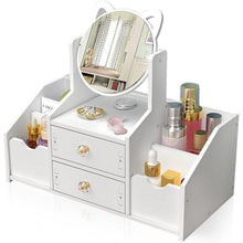 Weißer Cosmetic Organizer mit Spiegel