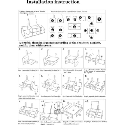 Weißer Cosmetic Organizer mit Spiegel