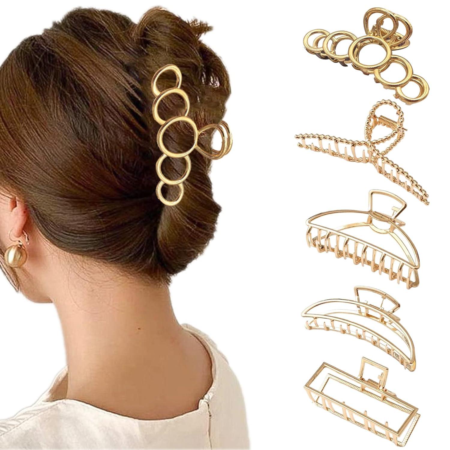 Goldene Haarklammern Set für Damen, Metall Haarspangen