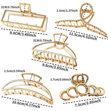 Goldene Haarklammern Set für Damen, 5 Stück dickes Haar