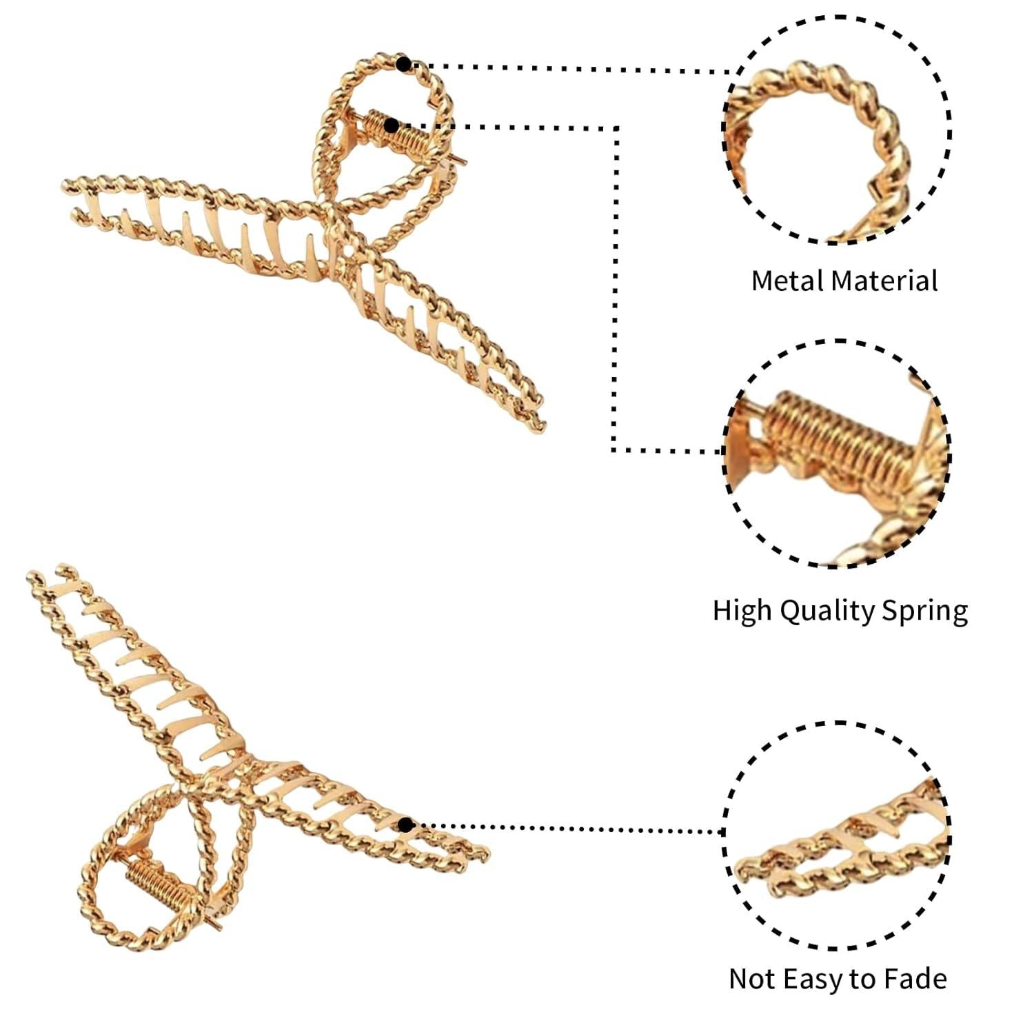 Goldene Haarklammern Set für Damen, Metall Haarspangen
