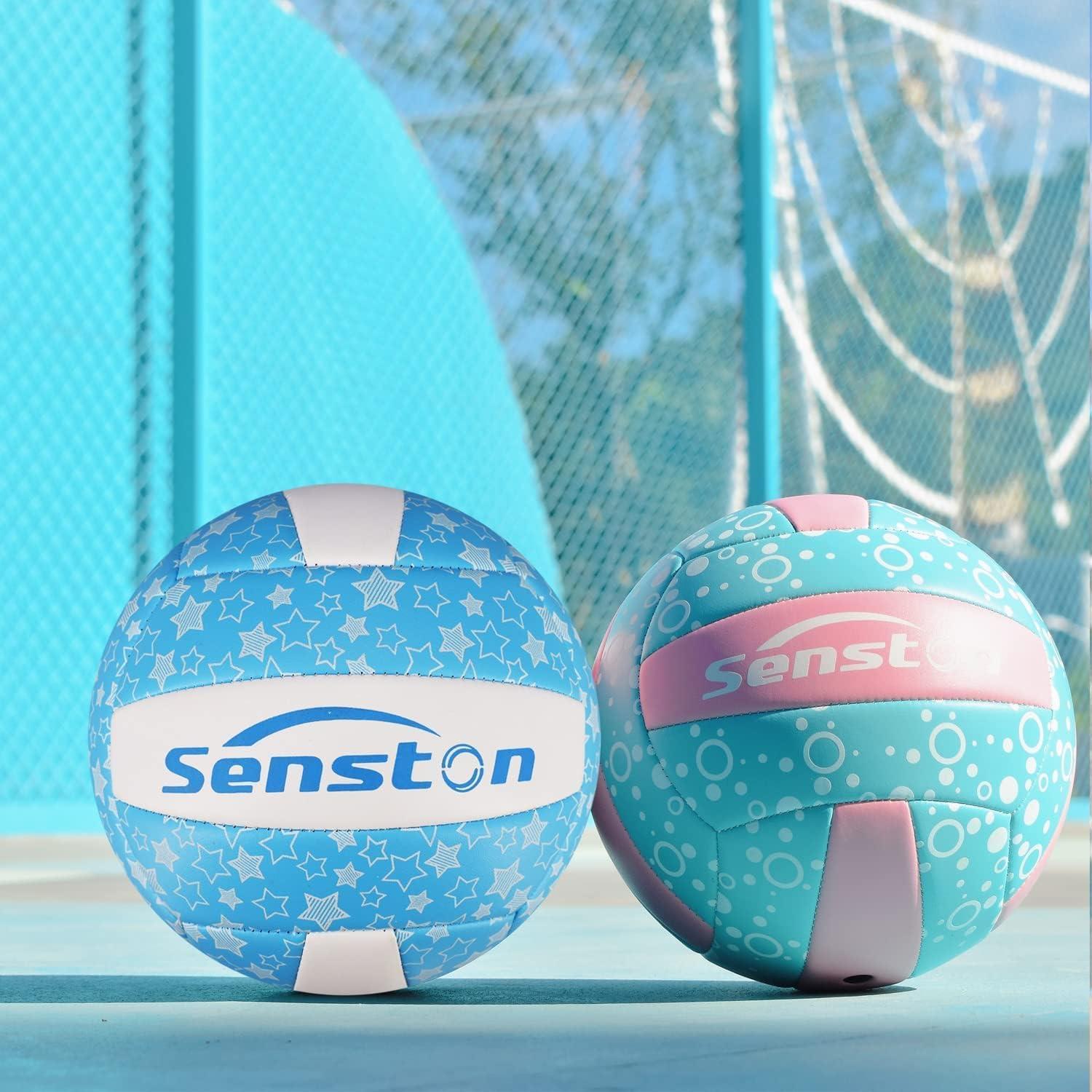 Senston Leuchtender Beachvolleyball Größe 5 Strand Garten Bad Blau