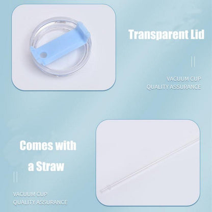 Somerway 1182ml Doppelwandiger Edelstahl Vakuum Isolierbecher mit Griff, Stroh Schwarz