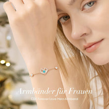 925 Sterling Silber Armband Herz Rosegold Geburtsstein