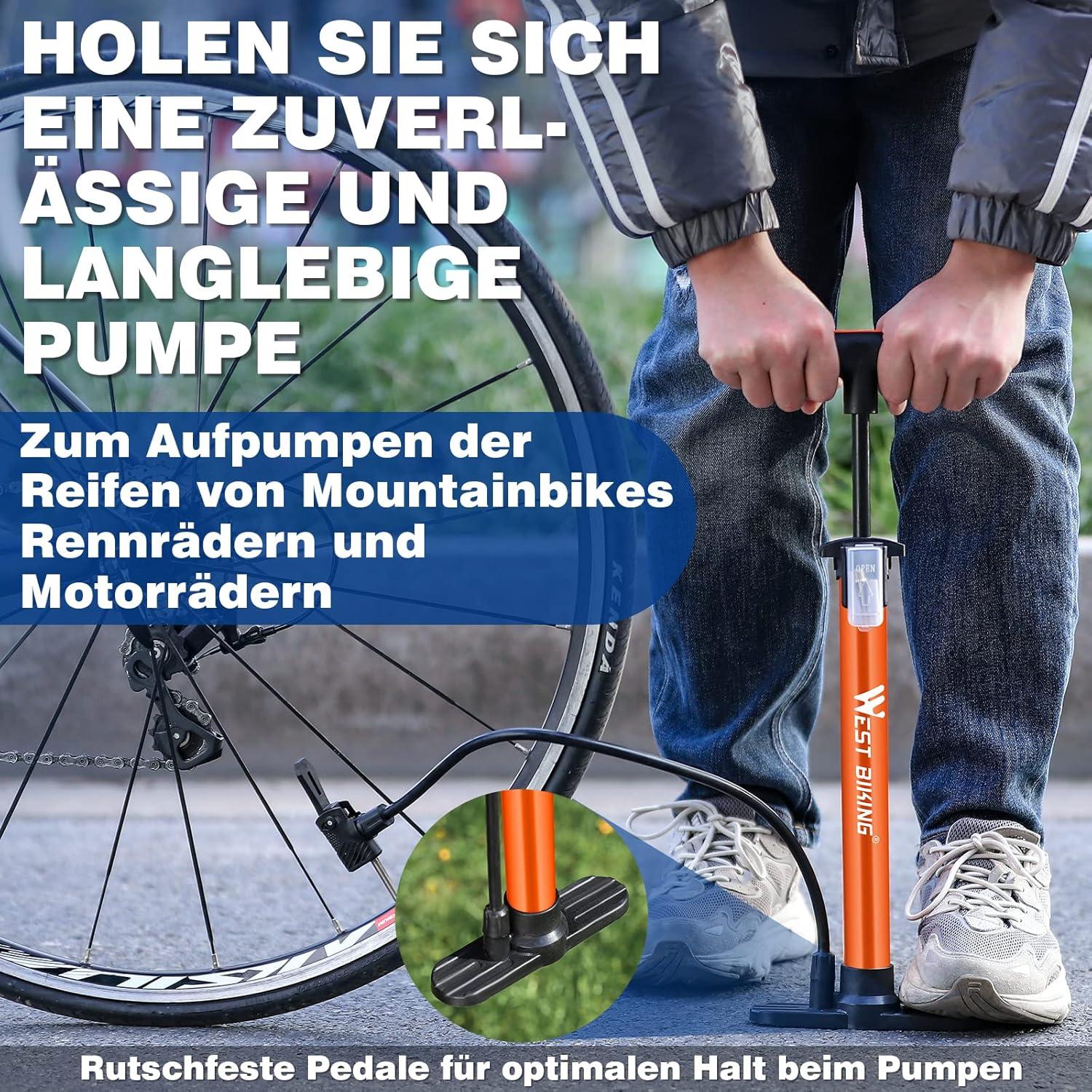 Fahrrad Luftpumpe Standluftpumpe 11 Bar 160 Psi für Ventile & Adapter