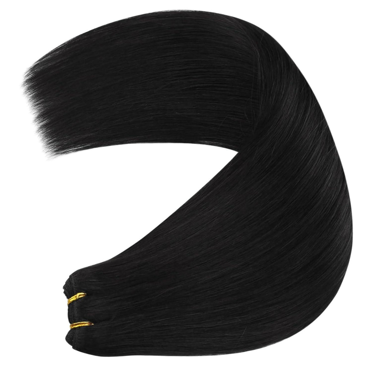 Echthaar Tressen Schwarz 35cm - 100g Weft Extensions