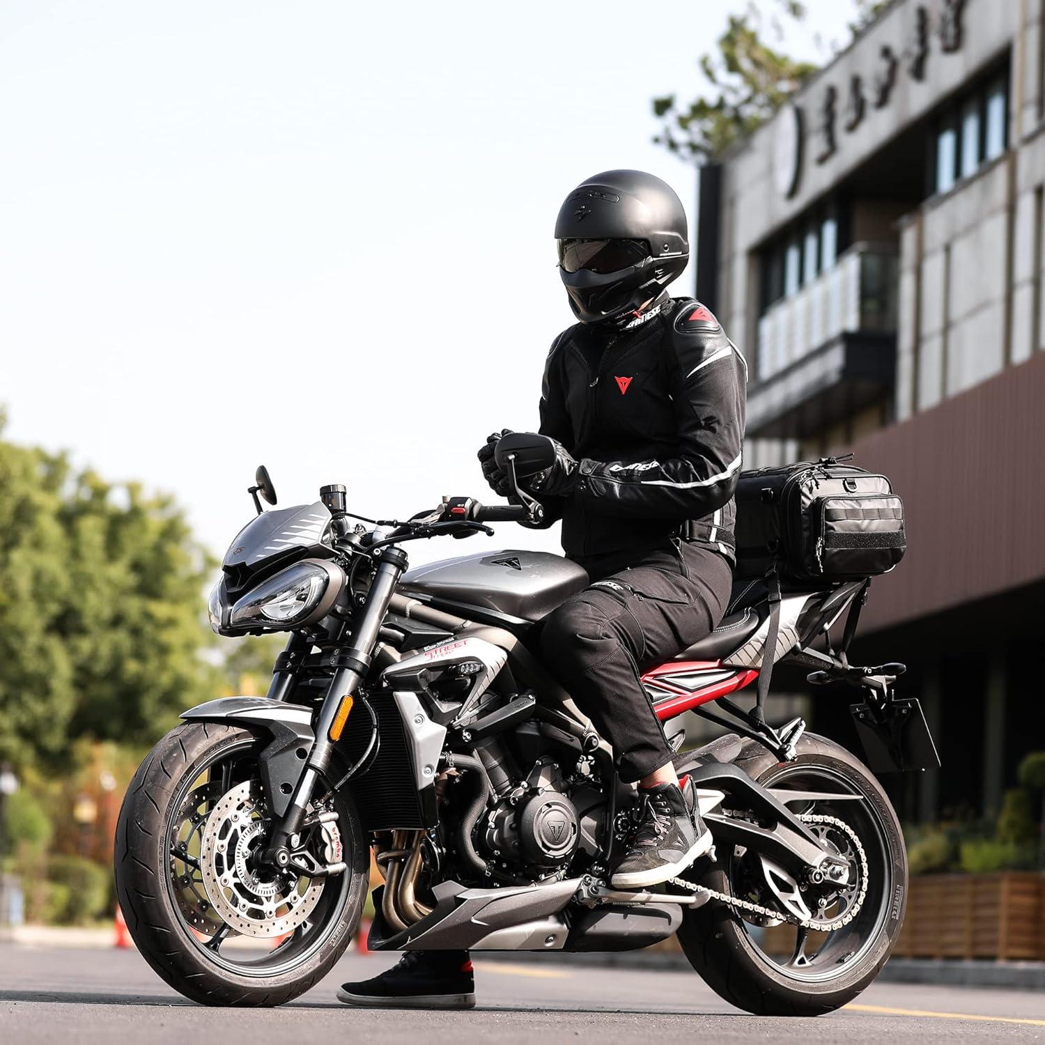 Rhinowalk Motorrad Satteltasche Wasserdicht 19-26L Schwarz