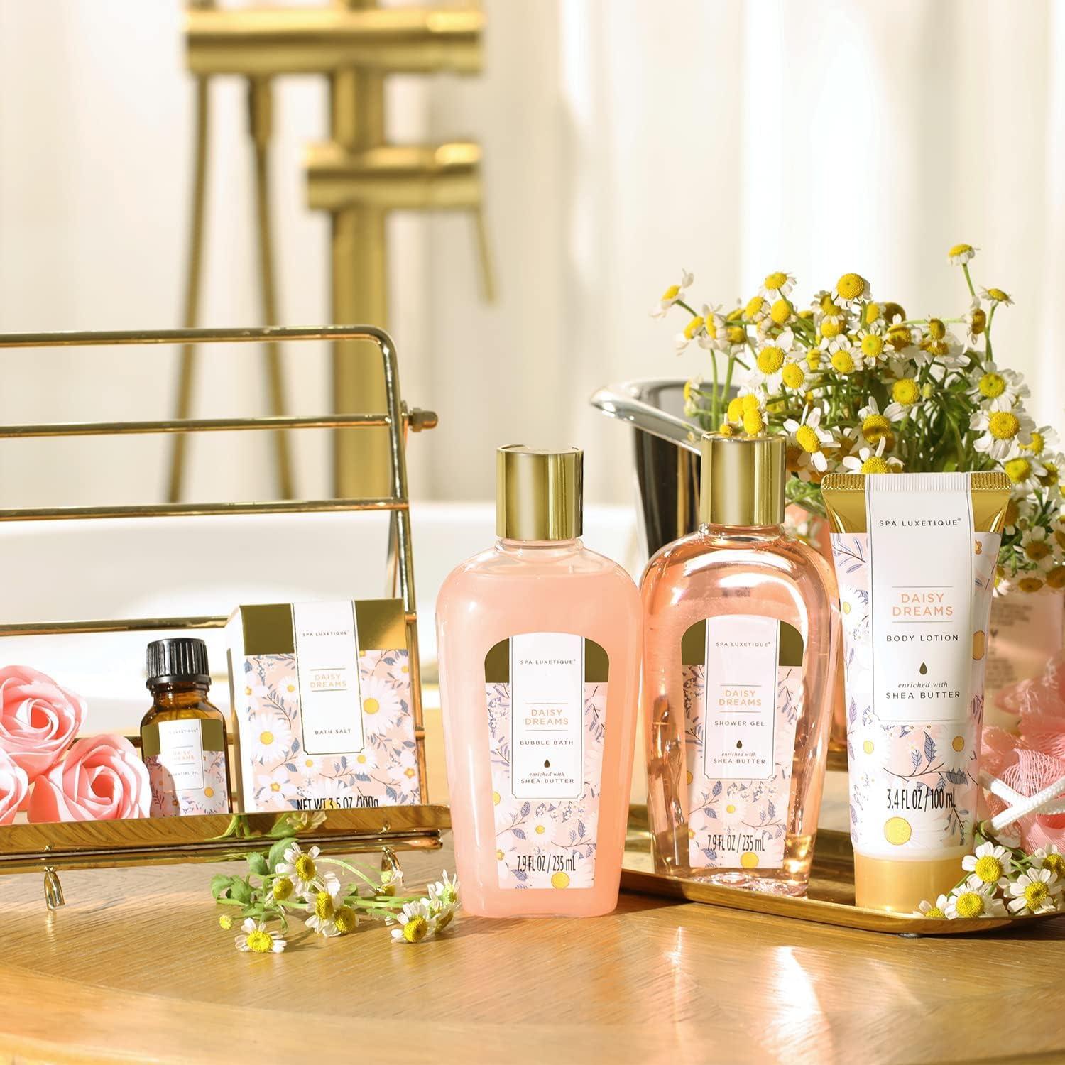 Spa Geschenkset mit ätherischem Öl und Gänseblümchen