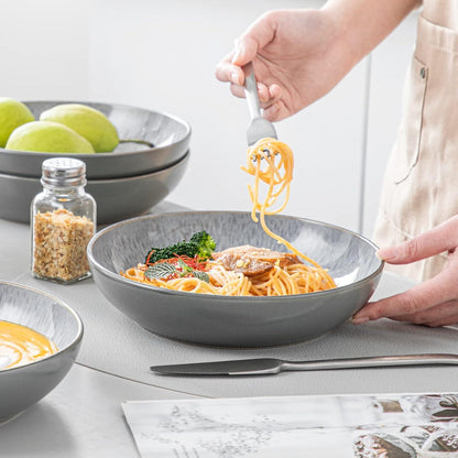 vancasso KARST Suppenschalen Set 4er, Pastateller, Spaghetti