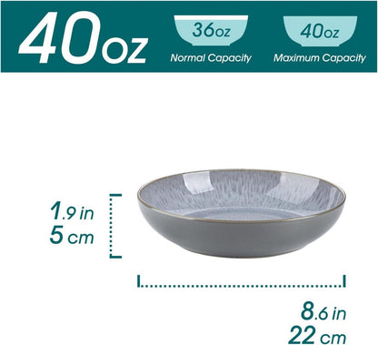 vancasso KARST Suppenschalen Set 4er, Pastateller, Spaghetti