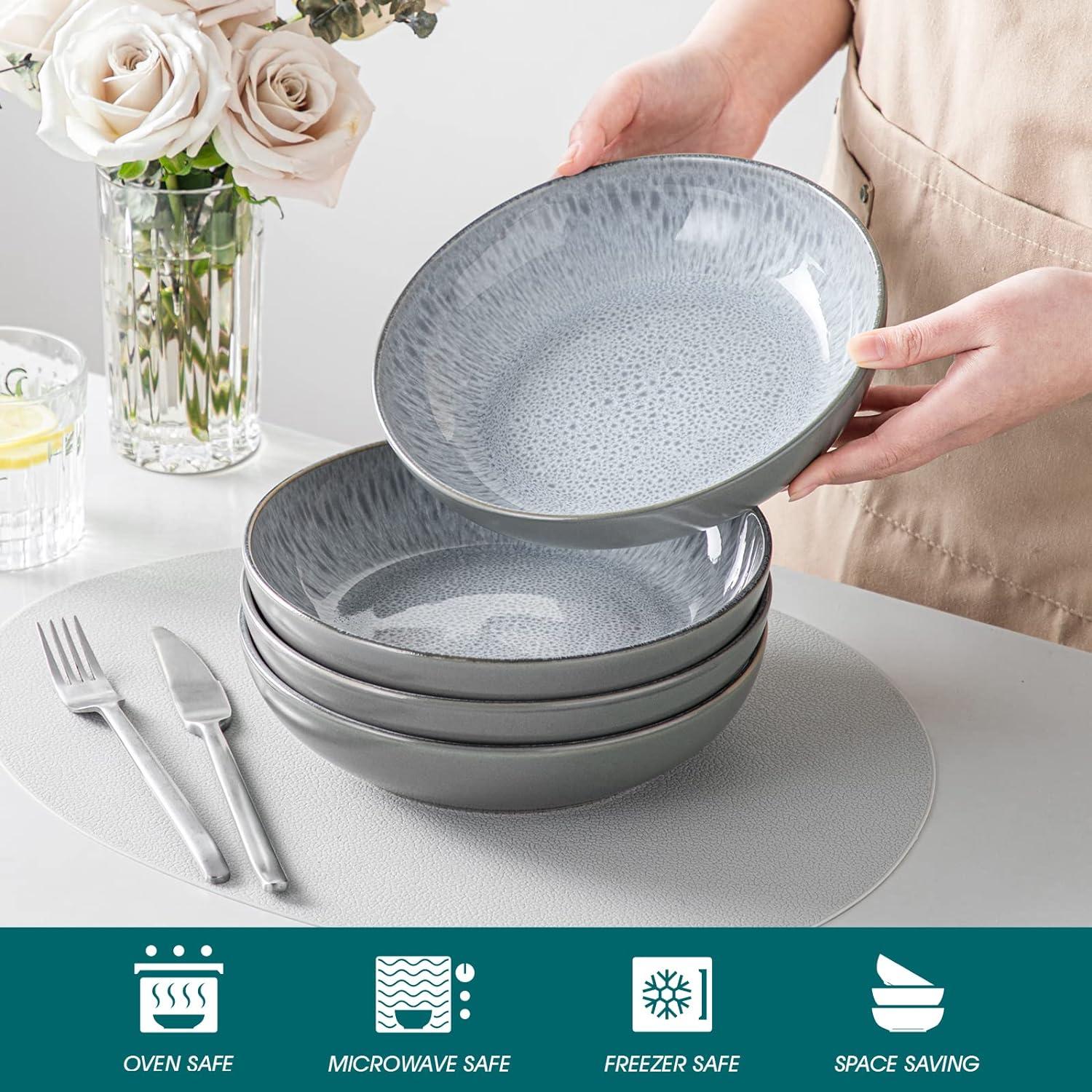 vancasso Suppenschalen Steingut 4er Set Pastateller Nudelschalen Ramenschalen