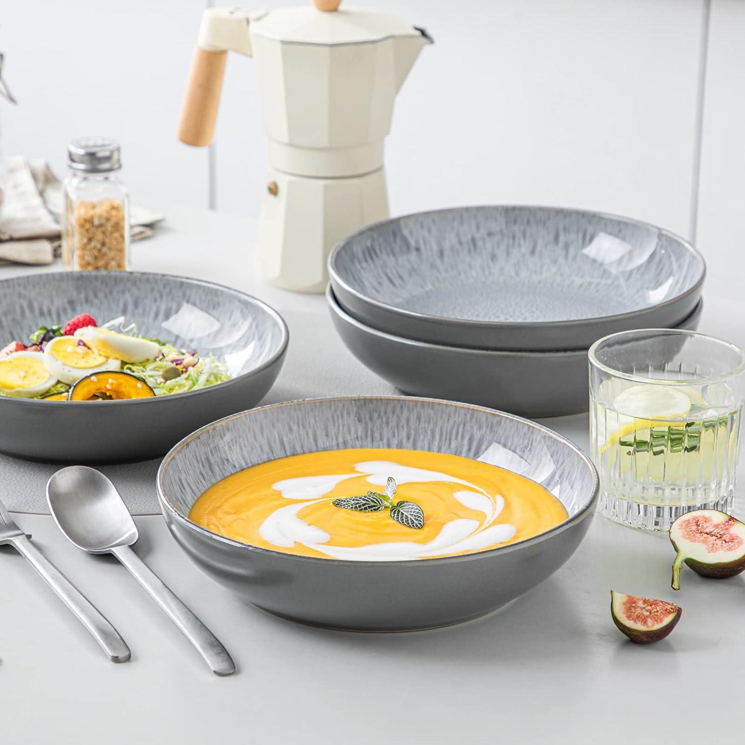 Suppenschalen Steingut 4er Set Karst Pastateller 40 OZ