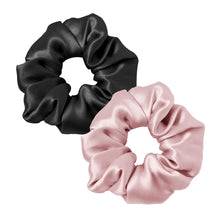 Haarringe Damen Seide Pferdeschwanzhalter Schwarz Altrosa 2er Pack
