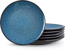 Steingut Speiseteller Set Ø27,4cm Mikrowelle Spülmaschine Blau2