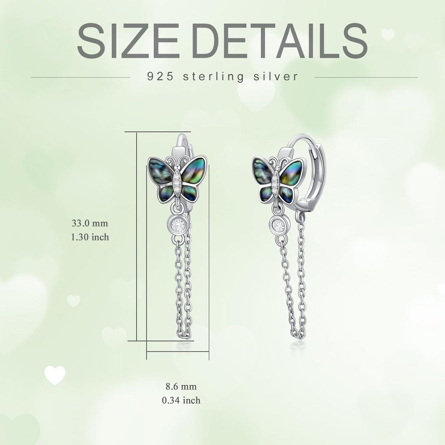 Schmetterling Ohrringe Sterling Silber Creolen Geschenk für Frauen