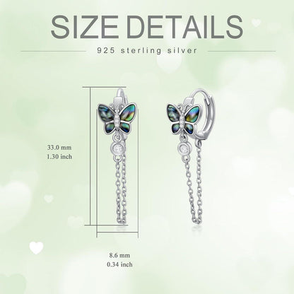 Schmetterling Ohrringe Sterling Silber Creolen Geschenk für Frauen