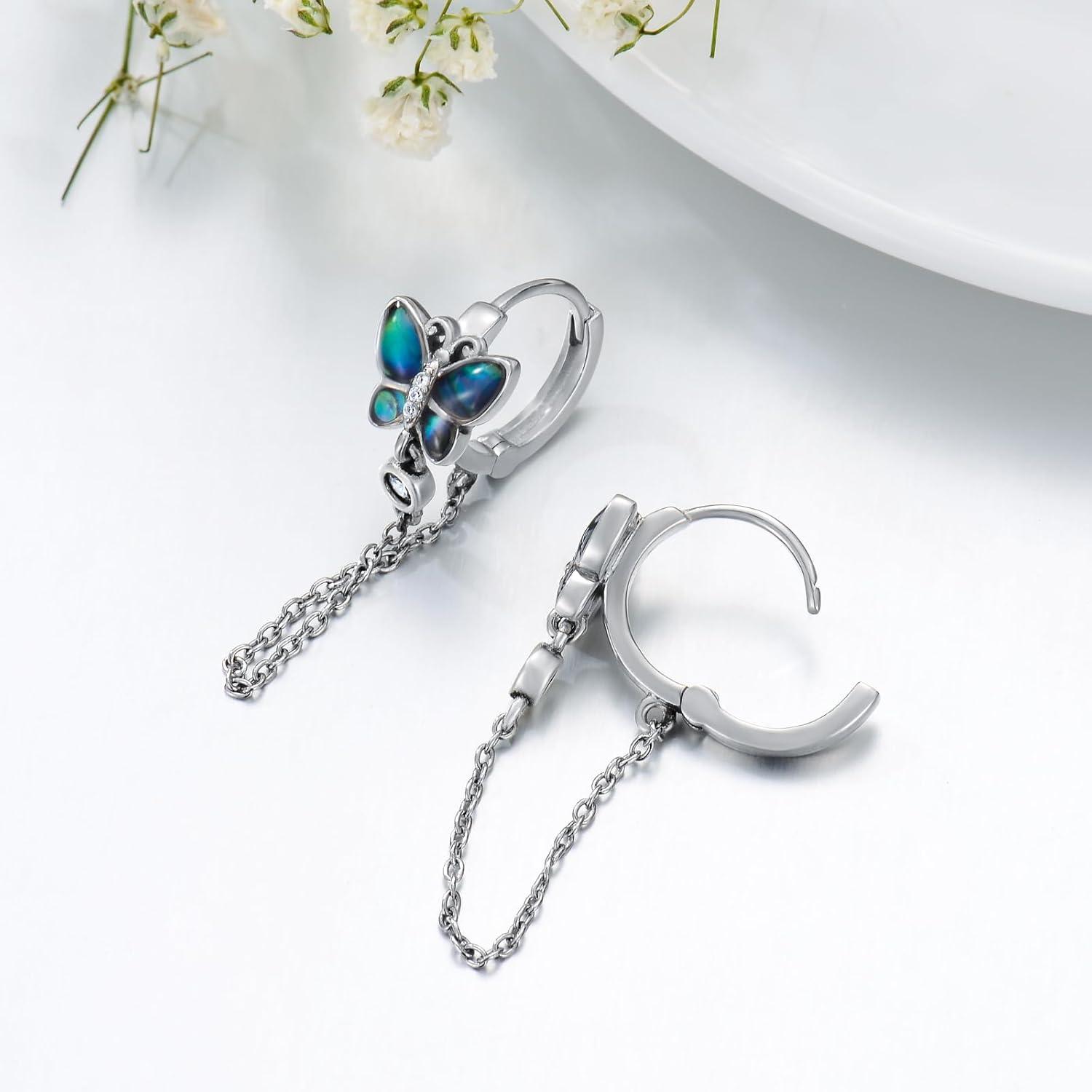 Schmetterling Creolen Ohrringe Sterling Silber Geschenke Frauen