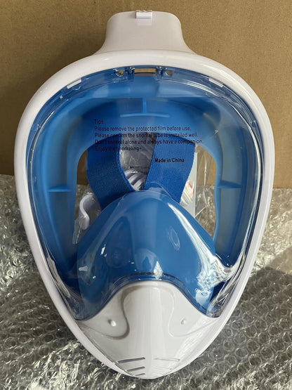 G2RISE® Schnorchelmaske Faltbar 180° Panorama Kamerahalterung XS Weiß Blau