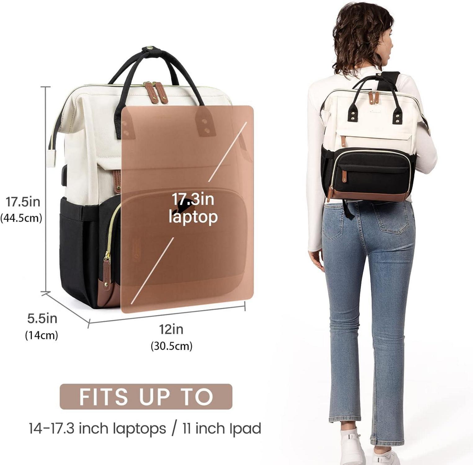 Großer LOVEVOOK Rucksack Damen mit Laptopfach 17.3 Zoll Mädchen Schule Uni Business