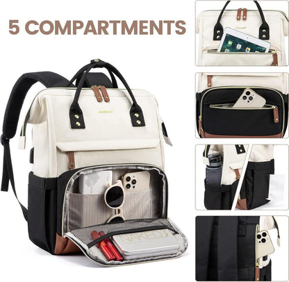 Damen Laptop Rucksack 17.3 Zoll Schulrucksack Mädchen Wasserdicht Uni