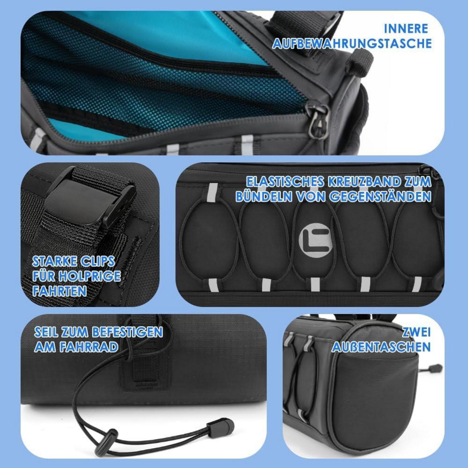 Fahrrad Lenkertasche 2.2L Wasserdicht Reflektierend Rennrad MTB E-Bike