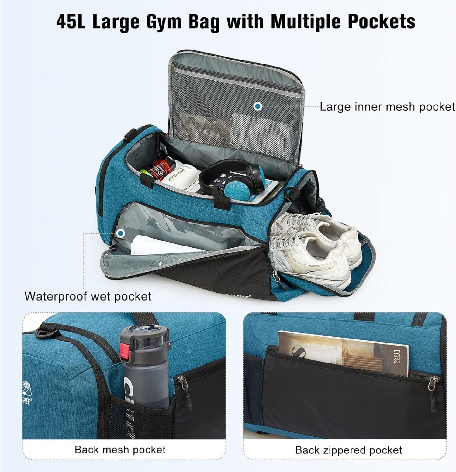 Großer 3-Wege-Reiserucksack mit Nass- & Schuhfach, Sporttasche