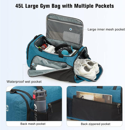 Großer 3-Wege-Reiserucksack mit Nass- & Schuhfach, Sporttasche