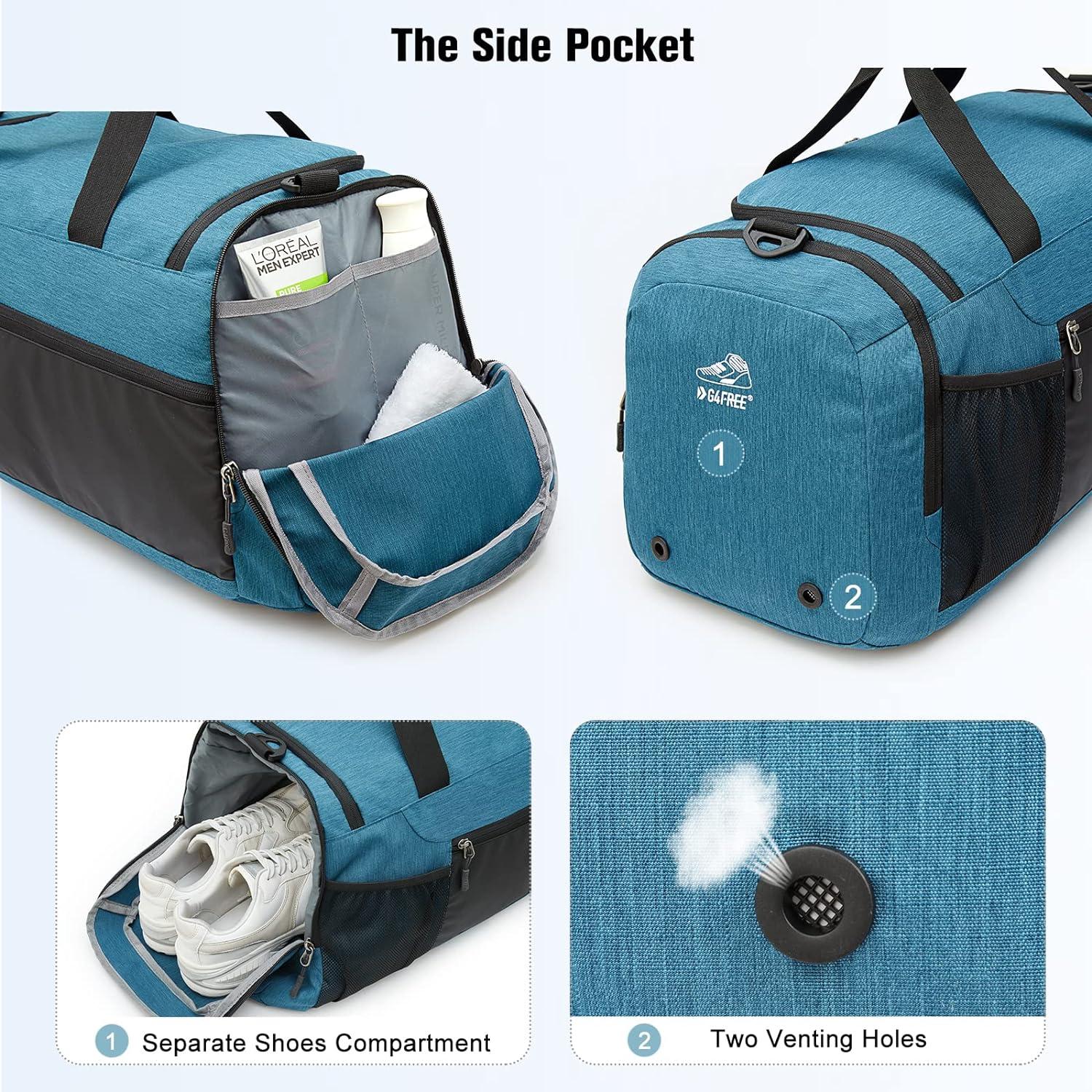 G4Free 60L 3-Wege-Reise-Rucksack mit Nass- und Schuhfach Blau